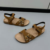 Thumbnail for Open Toe Flat Buckle Sandals
