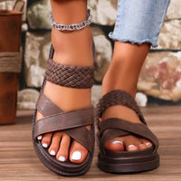 Thumbnail for Crisscross Open Toe Platform Sandals