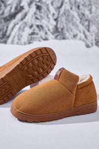 Thumbnail for Letter M Suede Round Toe Slippers