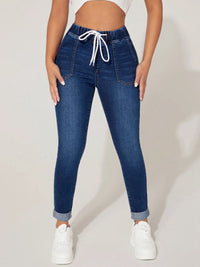 Thumbnail for Drawstring Cropped Jeans