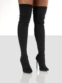 Thumbnail for Point Toe Over Knee Stiletto Boots