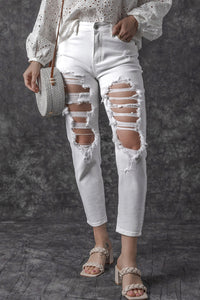 Thumbnail for Distressed Jeans with Pockets