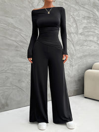 Thumbnail for Devine Long Sleeve Top and Wide Leg Pants Set