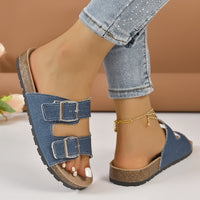 Thumbnail for Open Toe Double Buckle Sandals