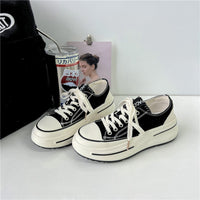 Thumbnail for Lace-Up Round Toe Platform Sneakers