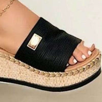 Thumbnail for PU Leather Open Toe Sandals