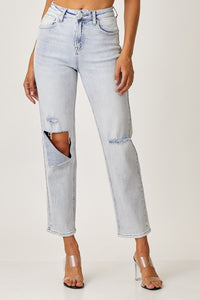 Thumbnail for RISEN High Rise Distressed Relaxed Jeans