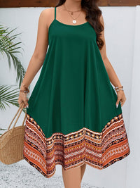 Thumbnail for Plus Size Printed Round Neck Cami Dress