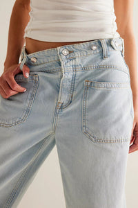 Thumbnail for Washed Wide Leg Jeans with Pockets