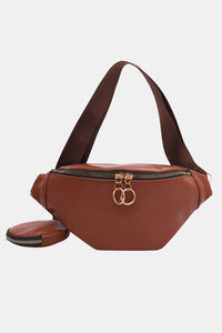 Thumbnail for PU Leather Sling Bag with Small Purse