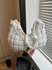 Thumbnail for Bubble Texture Ruched Strap Quilted Shoulder Bag