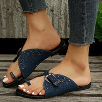 Thumbnail for Open Toe Buckle Sandals