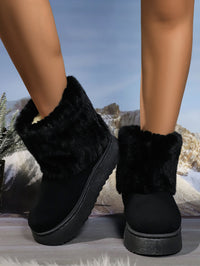 Thumbnail for Thermal Faux Fur Suede Platform Boots