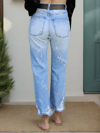 Thumbnail for Distressed Straight Jeans with Pockets