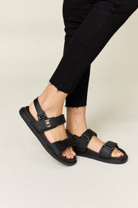 Thumbnail for WILD DIVA Velcro Double Strap Slingback Sandals