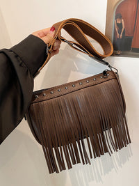 Thumbnail for PU Leather Fringe Studded Crossbody Bag