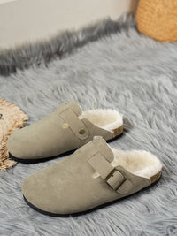 Thumbnail for Suede Round Toe Slippers