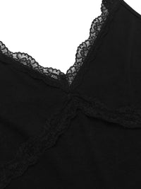 Thumbnail for Lace Detail Slit V-Neck Lounge Dress