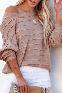 Thumbnail for Round Neck Long Sleeve Knit Top