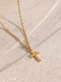 Thumbnail for 18K Gold-Plated Three-Layered Cross Necklace