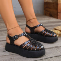 Thumbnail for Plastic Woven Platform Sandals