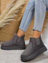 Thumbnail for Suede Round Toe Platform Boots