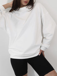 Thumbnail for Round Neck Dropped Shoulder Long Sleeve Sweatshirt