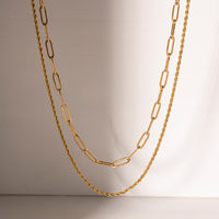 Thumbnail for 18K Gold-Plated Double Layered Necklace