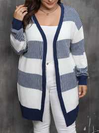 Thumbnail for Plus Size Open Front Long Sleeve Cardigan