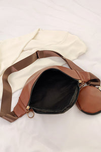 Thumbnail for PU Leather Sling Bag with Small Purse