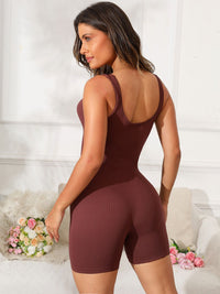 Thumbnail for Scoop Neck Wide Strap Active Romper
