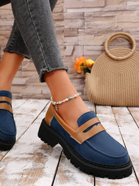 Thumbnail for Contrast Suede Platform Loafers