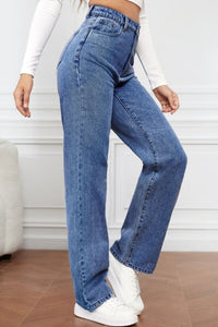 Thumbnail for High Waist Straight Jeans