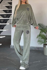 Thumbnail for Full Size Boat Neck Long Sleeve Top and Pants Set