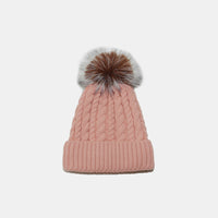 Thumbnail for Cable Knit Winter Hat with Pompom