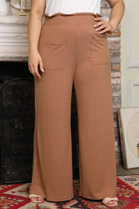 Thumbnail for Plus Size Wide Leg Pants with Pockets