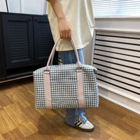 Thumbnail for Houndstooth Canvas Travel Bag