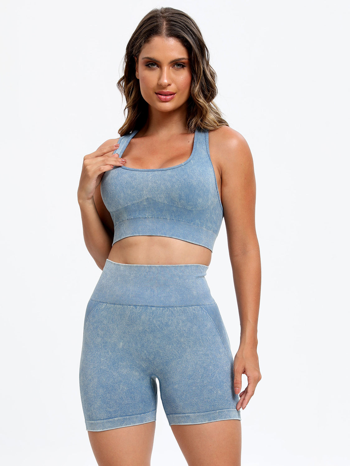 Scoop Neck Wide Strap Top and Shorts Active Set
