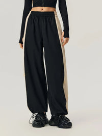 Thumbnail for Drawstring Hem Contrast Elastic Waist Pants