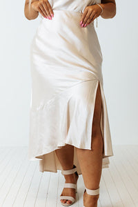 Thumbnail for Plus Size Slit Ruffled Skirt
