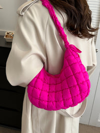 Thumbnail for Bubble Texture Ruched Strap Quilted Shoulder Bag