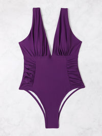 Thumbnail for Plunge Wide Strap One-Piece Swimwear