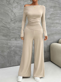 Thumbnail for Devine Long Sleeve Top and Wide Leg Pants Set