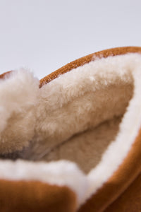 Thumbnail for Letter M Suede Round Toe Slippers