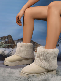 Thumbnail for Thermal Faux Fur Suede Platform Boots