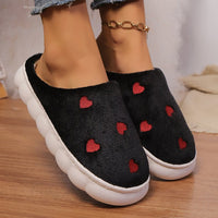 Thumbnail for Heart Round Toe Flat Slippers