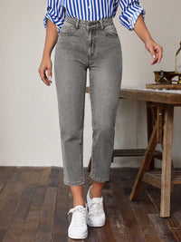 Thumbnail for High Waist Jeans with Pockets