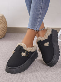 Thumbnail for Thermal Fuzzy Buckle Platform Slippers