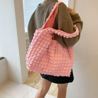 Thumbnail for Ruched Polyester Large Handbag