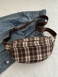 Thumbnail for Plaid Adjustable Strap Crossbody Bag